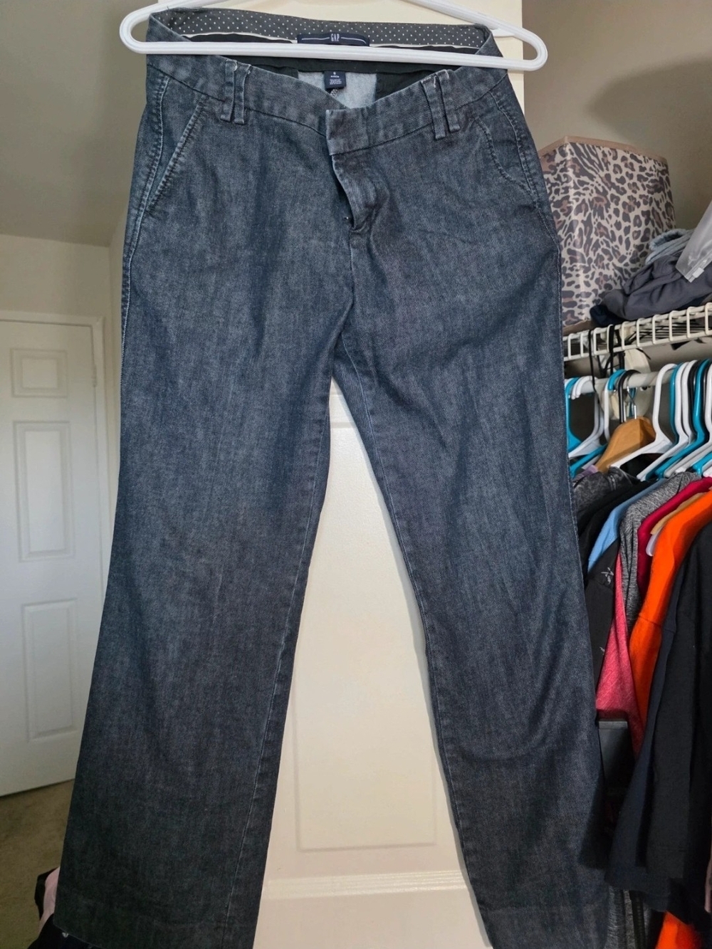 GAP Men's Straight Jeans in Charcoal Gray